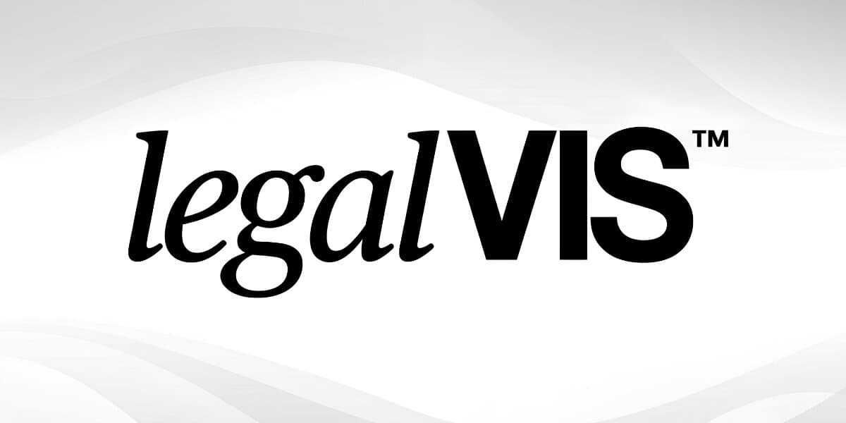 LegalVIS.ai logo on a light gray abstract background.