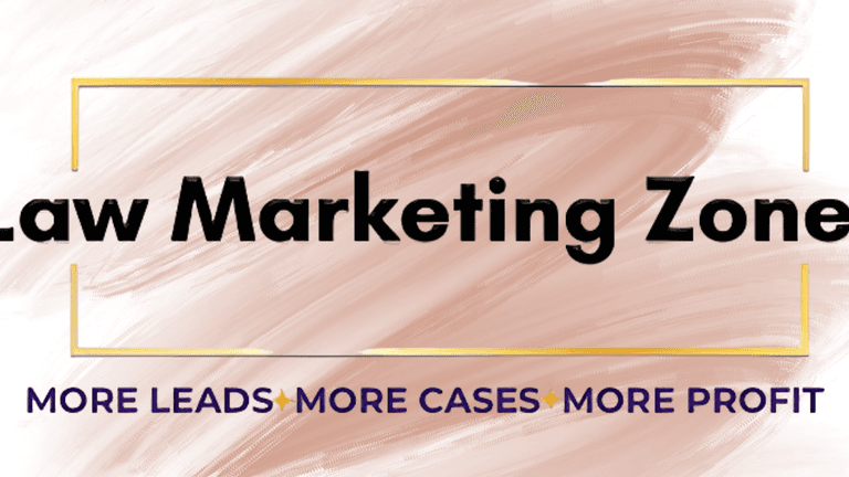 Law Marketing Zone logo with branding statement: More leads, more cases, more profit for elite family law firms.