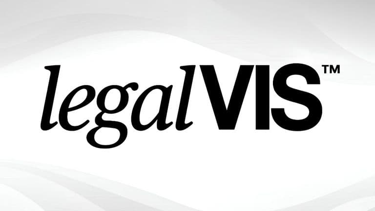LegalVIS.ai logo on a light gray abstract background.