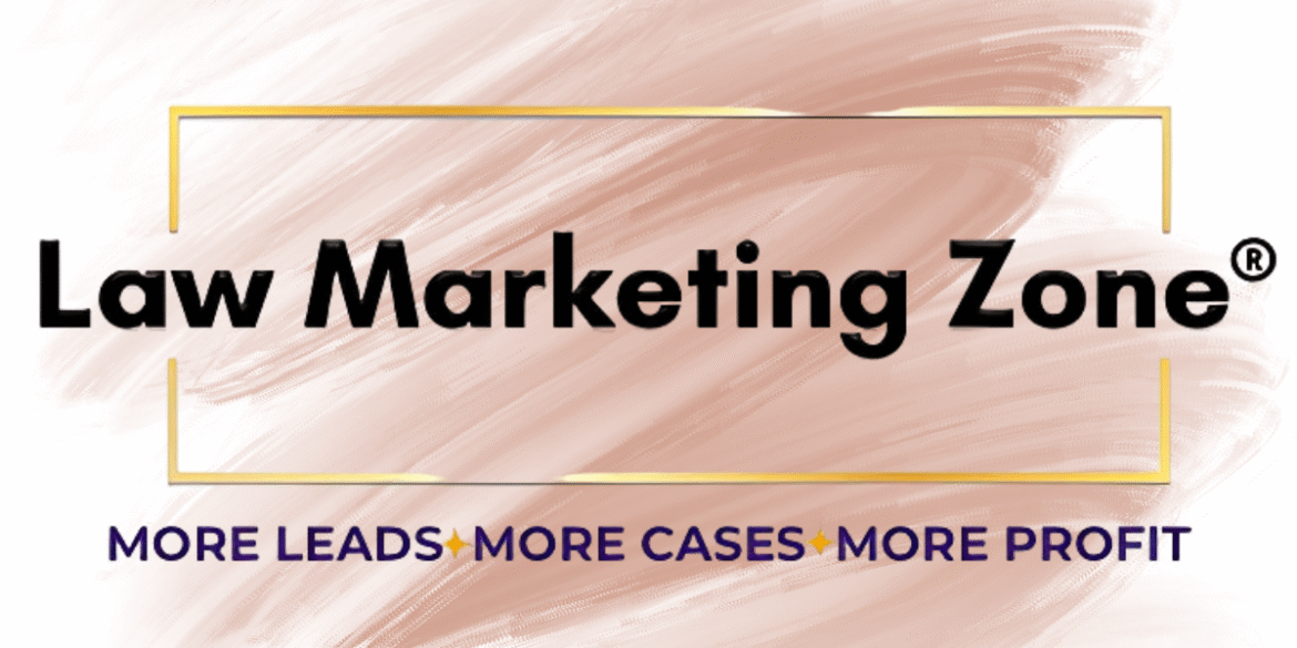 Law Marketing Zone logo with branding statement: More leads, more cases, more profit for elite family law firms.