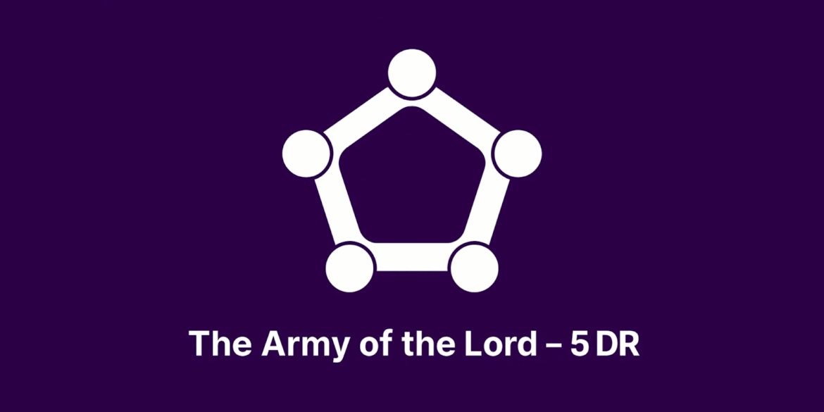 "The Army of the Lord - 5 Distinct Roles symbol, empowering believers to embrace their divine purpose."